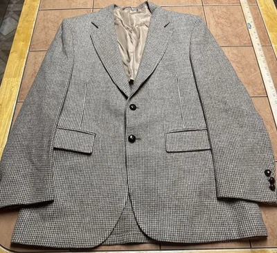 Vintage Sears Suit Jacket Sz 40R Tweed Wool Brown Houndstooth Sport Coat Blazer - Image 1 of 4