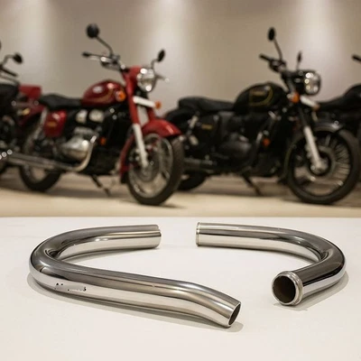 Nuevo tubo de escape curvado tubo de acero cromado Jawa motocicletas  Foto 1 de 4