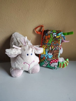 Lote de 2 libros de peluche sensoriales para bebés Jellycat sonajero arrugado-ovejas colas de jardín  Foto 1 de 4
