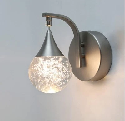 Arandela de parede LED, 5W luminárias de parede internas reguláveis, bolha de cristal moderna Wa - Imagem 1 de 4