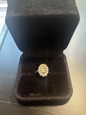 1 Ct GIA Certified NATURAL Brilliant Diamond Halo Engagement Ring 18K Gold–VS2 G - Image 1 of 4