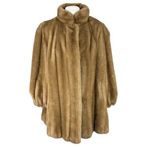 Astraka Coat XL Women's Brown Long Sleeve Vintage Faux Fur Lined 1980s Retro - Picture 1 of 15