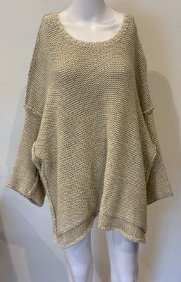 Suéter Boho EASEL De Gran Tamaño Desgastado Slouchy Talla M/L Beige Lagenlook Cómodo Foto 1 de 4
