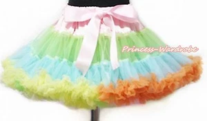 Pale Rainbows Style FULL Pettiskirt Skirt Tutu 1-8Year - Picture 1 of 1