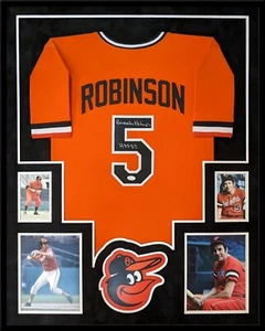 FRAMED SUEDE BALTIMORE ORIOLES BROOKS ROBINSON SIGNED INSCRIBED JERSEY JSA COA - Picture 1 of 4