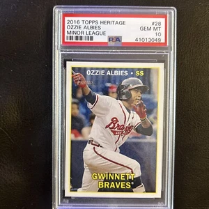 2016 Topps Heritage Minor League 28 Ozzie Albies PSA 10 Gem Mint RC - Picture 1 of 6