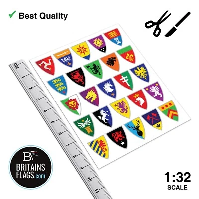 Britains Deetail Repro: Medieval Knight CUSTOM Shield Stickers x25 (1:32 Scale) - Image 1 of 2