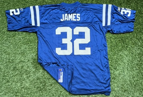 Reebok On Field Indianapolis Colts Edgerrin James NFL Jersey Men's XL Blue EUC Cover