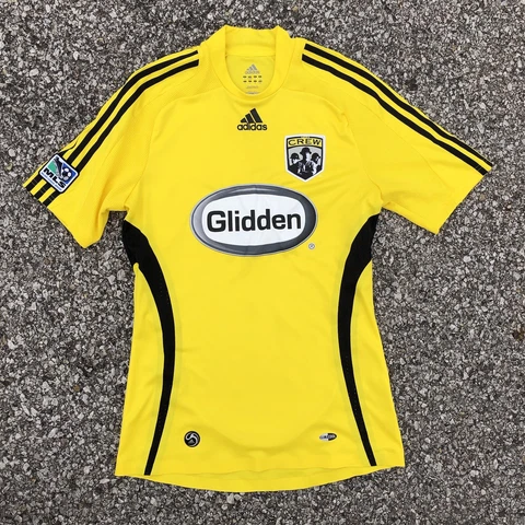 Columbus Crew SC Yellow 2008 Glidden adidas Soccer Jersey Small MLS Cup Season Cover