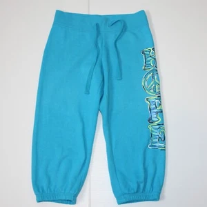 Justice Girl's Peace Hope Theme Blue Soft Cotton Knit Cropped Pants size 7 - Picture 1 of 2