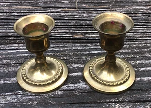 2er Set Messing Kerzenhalter 2 1/2 Zoll hoch - Bild 1 von 3