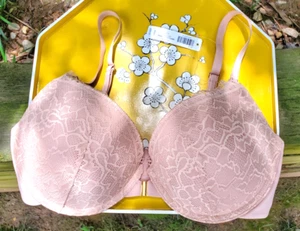 NWT Soma Embraceable Enchanting Lace Front Click Bra in Pink Vamp Size 34DD - Picture 1 of 9