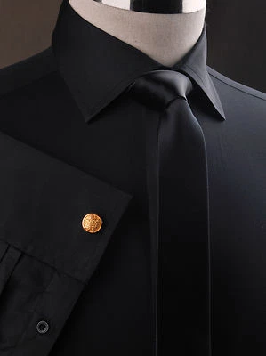 Black Highend Formal Dinner Event Dress Shirt Business Boss Party Club Double - Изображение 1 из 4