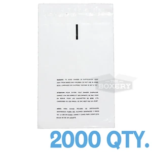 2000 10x12 Self Seal Suffocation Warning Clear Poly Bags 1.5 mil Free Shipping - Picture 1 of 2