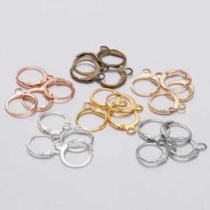 20pcs 14x12mm Metal French Earring Hook Loop Hoop Clip Earring Making Findings - Picture 1 of 13
