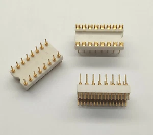 2 STCK. IC Adapter Buchse 16 Pin Stecker mit Lötklemmen 2,54mm pitch weiß - Bild 1 von 2