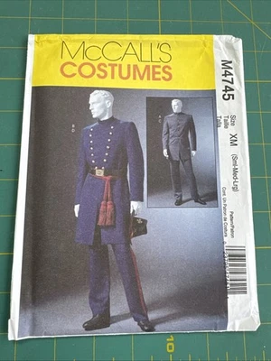 Men's Civil War Uniforms Costume Sew Pattern S, M, L-34"-44" McCall's 4745 UNCUT - Image 1 of 4