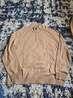 Suéter Express Para Hombres Lana Merino Cuarto Cremallera Talla XXL Camel Foto 1 de 3