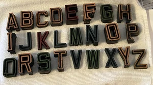 Vintage Wooden Industrial Letters and Numbers, Assorted - Picture 1 of 3