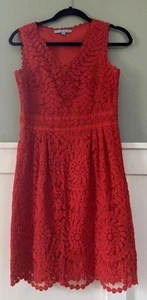 Antonio Melani Kleid Spitze Rot Gr. 4 Atemberaubend V Ausschnitt Etui - Bild 1 von 7