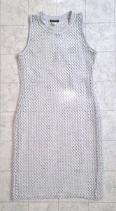 Wearever Woman Kleid Large Weiß Silber Stretch Neu Ohne Etikett - Bild 1 von 11