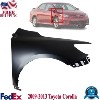 Front Fender Passenger Side Primed Steel For 2009-2013 Toyota Corolla Foto 1 de 4