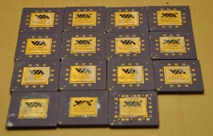 Lot of 15 Via C3 - 700AMHz 700MHz 100x 7 vintage FOR CPU GOLD RECOVERY - Picture 1 of 3