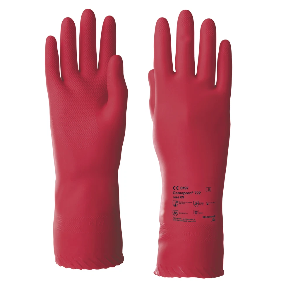 KCL Chem.schutz-Handschuh 722 Camapren Gr7 rot profiliert, velourisi... (6 Paar) - Bild 1 von 1