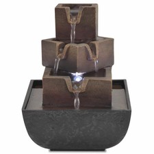 AX Fontana Cascata LED Meditazione Grigio/Marrone 13.5x13.5x17.5cm Zen 0K 244285