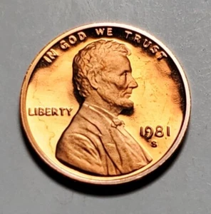 1981 S TYPE 1 FILLED S LINCOLN MEMORIAL PENNY PROOF #C6306 - Picture 1 of 2