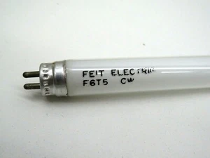 Vintage Old Stock Feit Electric F6T5/CW Fluorescent Lamp Bulb 6W Cool White - Picture 1 of 6