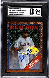Aggiornamento 2023 Topps T88CU-100 Pedro Martinez Cromo '88 Topps Auto Arancione SGC 9 MT - Foto 1 di 2