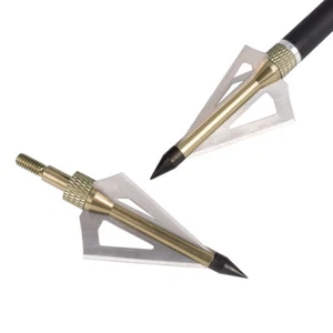 A dozen Hunting Broadheads 100Grain 3-Blades Arrow Heads Screw Powerful Crossbow - Picture 1 of 15