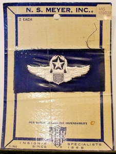 US Air Force Command Master Pilot Wings Badge Insignia Badge Patch Pair Packaged - Picture 1 of 2