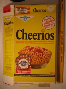 Empty Cereal Box 1987 CHEERIOS 575g (Canada) Baseball Super Stars G BRETT [Z3b3] - Picture 1 of 2