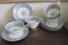 Wedgwood England Florentine Turquoise Blue Set Of 6 Tea Cup And Saucer