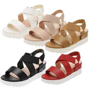 Women Open Toe Ankle Strap Summer Casual Platform Wedge Sandals US size 5-11 - Picture 1 of 24