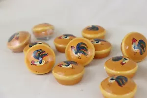 Rooster in Yellow Sunrise ceramic Drawer Pulls Handle Knobs Kitchen - Picture 1 of 9