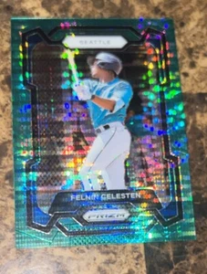 Felnin Celesten 2024 Prizm Green Pulsar 05/25 Seattle Mariners #299 - Picture 1 of 2