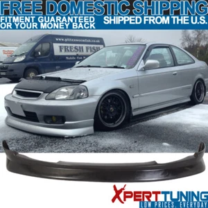 Fits 1999-2000 Honda Civic EK CS Style Front Bumper Lip Spoiler Bodykit - PU - Picture 1 of 4