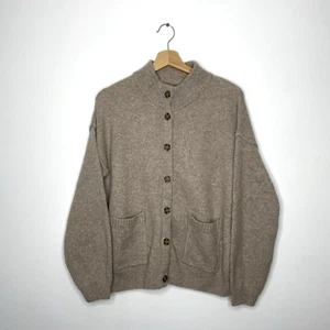 Fat Face Oatmeal Wool Blend Long Sleeve Cardigan Size UK 14 - Picture 1 of 12