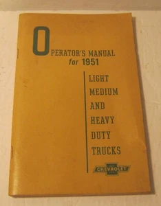 Operator's Manual for 1951 Light, Medium and Heavy Duty Trucks CHEVROLET!! - Picture 1 of 3