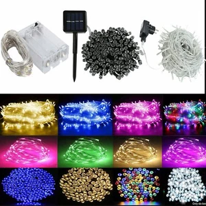 Waterproof 20-500 LED Fairy String Lights Outdoor Solar Power Battery Garden - Picture 1 of 18