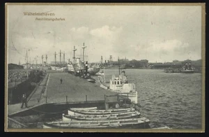 Postal Wilhelmshaven puerto de equipo barcos gel.1924 - Imagen 1 de 2