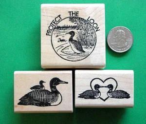 Combo de estampillas de goma de 3 piezas Protect the Loon - Imagen 1 de 3
