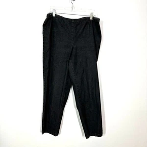 Pantalón Eileen Fisher Mujer XL Algodón Orgánico Delgado Negro Jaspeado Informal - Imagen 1 de 8