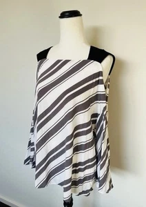 COUNTRY ROAD Small Women’s Stripe Cut Out Off Shoulder Long Sleeve Blouse Top - Picture 1 of 14