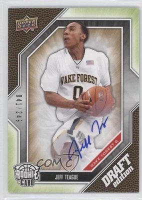 2009-10 Upper Deck 选秀版绿色签名 /249 Jeff Teague #51 新秀签名 RC — 第 1/2 张图片