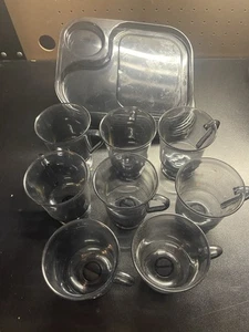 Set Of 8 sectional serving trays And Glasses / Plastic (A6) - Picture 1 of 8