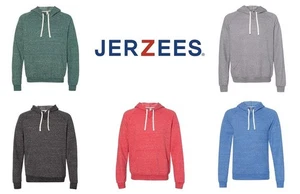 Jerzees Maglione Uomo Snow Heather French Terry Raqlan Pullover Felpa con Cappuccio SM - LG - Foto 1 di 8